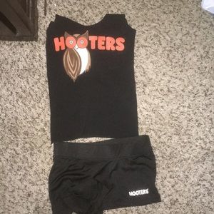 Xs tank and xs black shorts